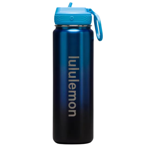 Lululemon Back to Life Sports Bottle 24oz Straw Lid, Kayak Blue