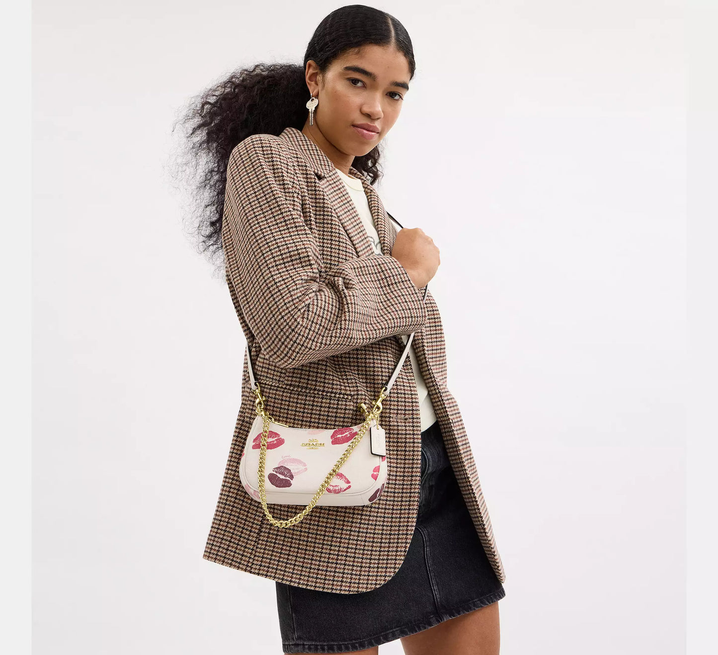 Coach Teri Mini Crossbody Bag With Lips Print