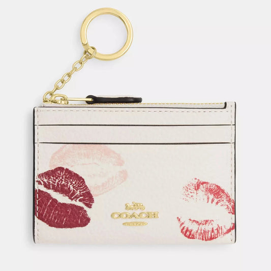 Coach Mini Id Skinny Case With Lips Print