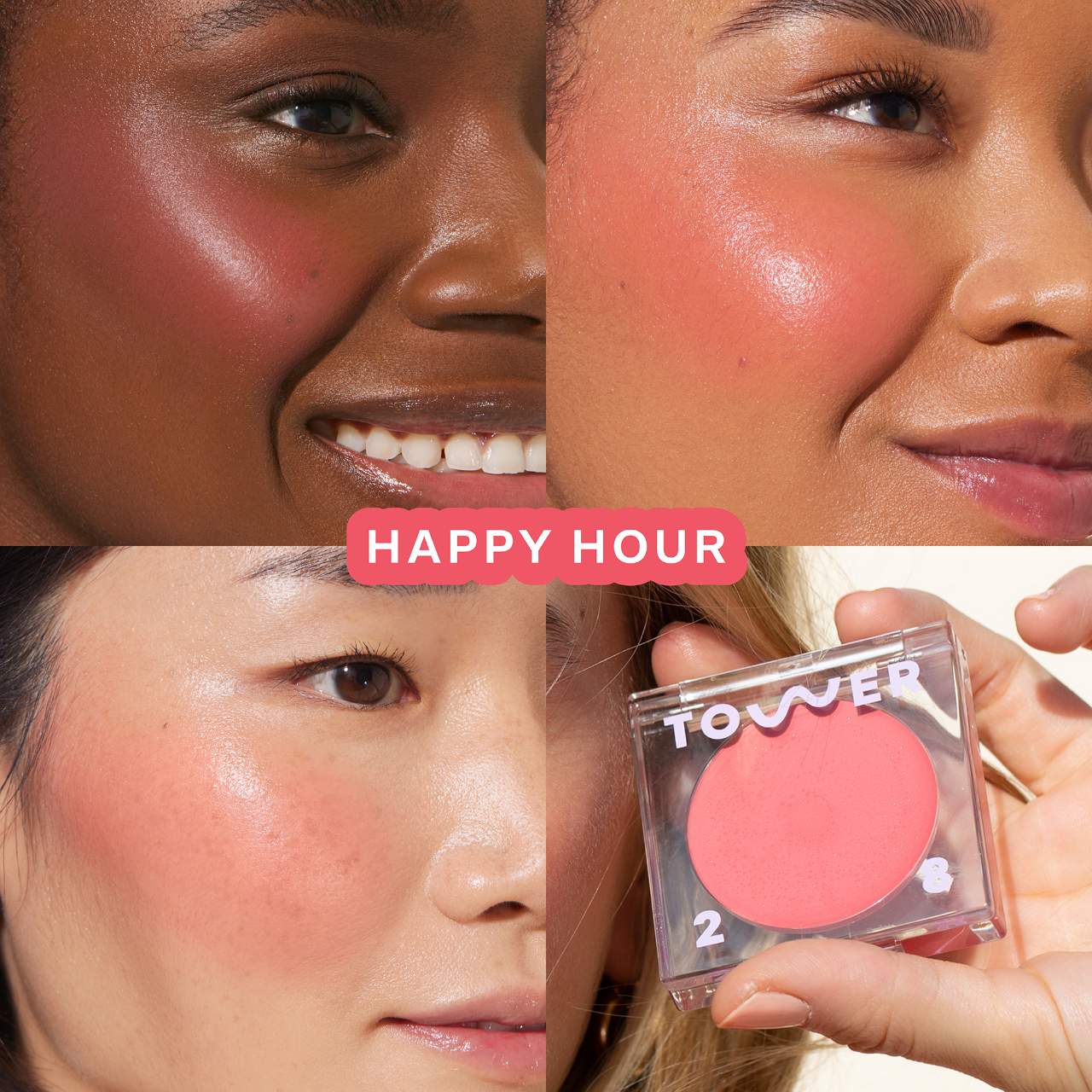 Tower 28 Beauty BeachPlease Lip + Cheek Dewy Cream Blush - Happy Hour