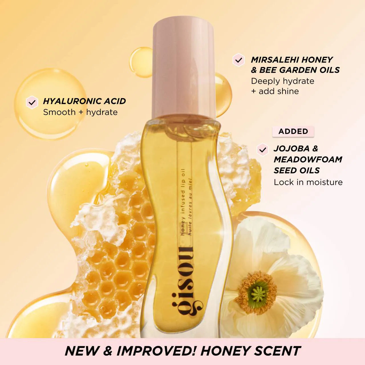 Gisou Honey Infused Hydrating Lip Oil - Honey Gold