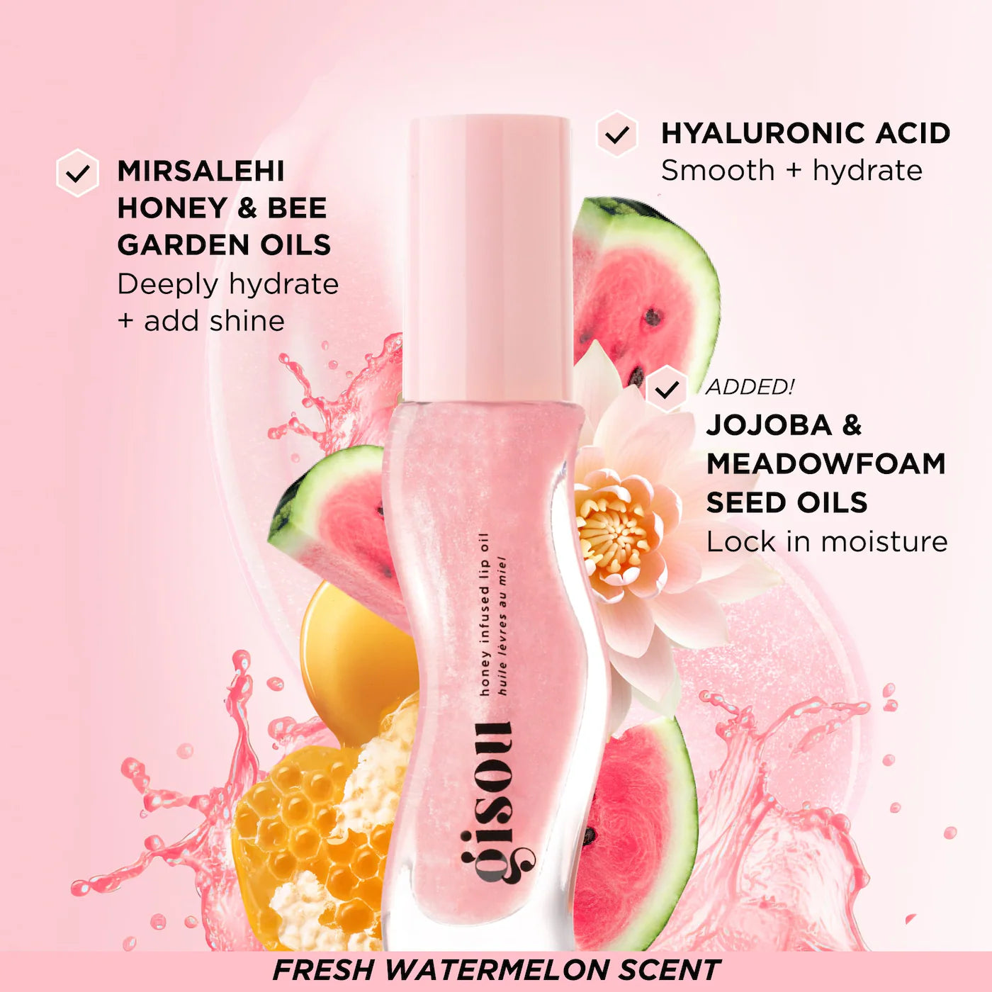 Gisou Honey Infused Hydrating Lip Oil - Watermelon Sugar